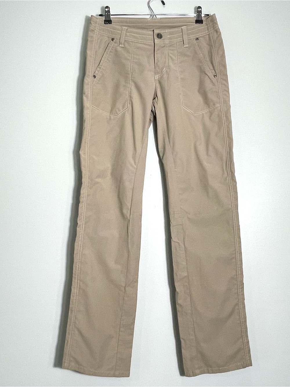 KUHL Women's Outdoor Hiking Pants Tan Stretch Pockets Drawstring Size 4 Regular
